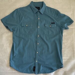 Lucky Brand Blue Casual Short Sleeve Mens Shirt medium
